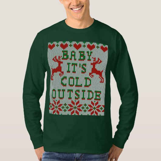 Baby Het is koud buiten de Ugly Sweater Style T-shirt (Voorkant)