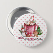 Baby Het is koud buiten de warme cacaoMok, Snowman Ronde Button 7,6 Cm (Voorkant /achterkant)