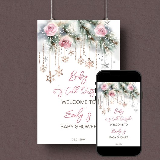 Baby Het is koud buiten de winter baby shower welk Poster