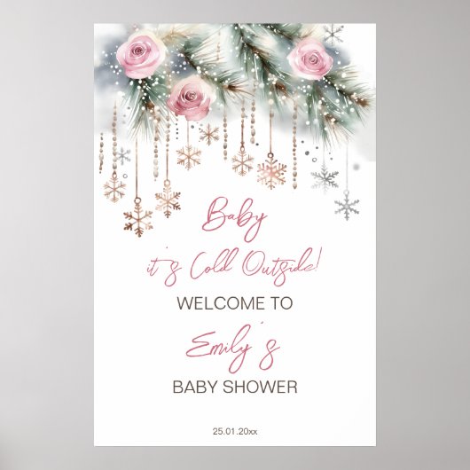 Baby Het is koud buiten de winter baby shower welk Poster (Voorkant)