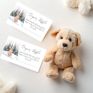 Baby Het is koud Buiten de winter bunny luier lote Informatiekaartje