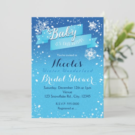 BABY HET IS KOUD BUITEN DE WINTER ELKE UITNODIGING (Staand voorkant)