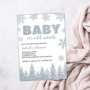 Baby Het is koud buiten de winter glitter Baby sho Kaart