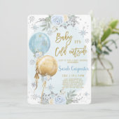 Baby Het is koud buiten de winter Kerstmis Baby Bo Kaart (Staand voorkant)