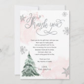 Baby Het is koud buiten de winterboom Dank je kaar Kaart (Voorkant)