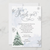 Baby Het is koud buiten de winterboom Dank je kaar Kaart (Voorkant)