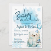 Baby Het is koud buiten de winterverjaardag Kaart (Voorkant)
