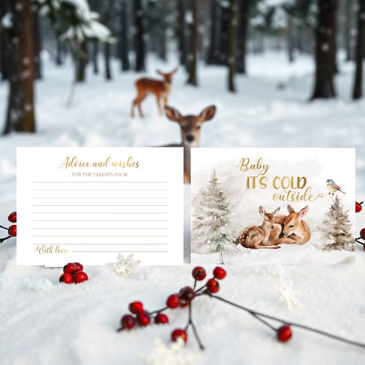 Baby het is koud buiten Deer Advies Baby shower Informatiekaartje