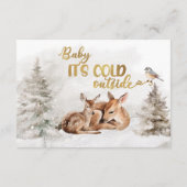 Baby het is koud buiten Deer Advies Baby shower Informatiekaartje (Achterkant)