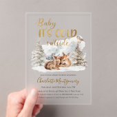 Baby het is koud buiten Deer Forest Baby shower Acryl Uitnodigingen (Insitu (Draagbaar))