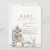 Baby Het is koud buiten Deer Winter Baby shower Kaart (Voorkant)