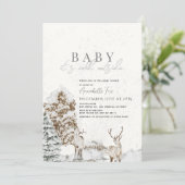 Baby Het is koud buiten Deer Winter Baby shower Kaart (Staand voorkant)
