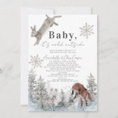 Baby Het is Koud Buiten Dieren Baby shower per pos Kaart (Voorkant)