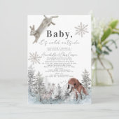 Baby Het is Koud Buiten Dieren Baby shower per pos Kaart (Staand voorkant)