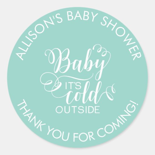 Baby Het is koud buiten douche gunst Sticker (Voorkant)