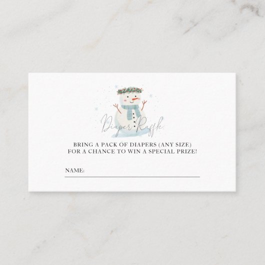 Baby Het is koud buiten douche luier loterij ticke Plaatskaartje (Voorkant)