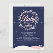 Baby Het is koud buiten Douche Navy Pink Sparkle Kaart (Voorkant)