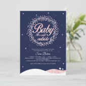 Baby Het is koud buiten Douche Navy Pink Sparkle Kaart (Staand voorkant)