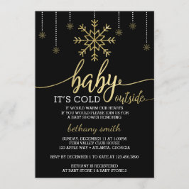 Baby Het is koud buiten Douche Nodig faux glitter Kaart