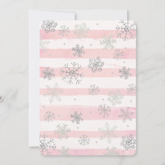 Baby Het is koud Buiten Douche Uitnodiging Meisje  (Achterkant)