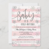 Baby Het is koud Buiten Douche Uitnodiging Meisje  (Voorkant)