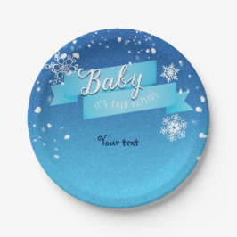Baby het is koud buiten Douche Winter Borden Papieren Bordje