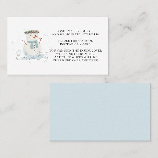 Baby Het is koud buiten doucheboeken voor Baby Plaatskaartje (Voorkant / Achterkant)