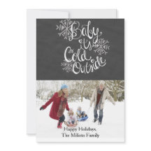 Baby Het is koud buiten één kerstkaart