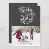 Baby Het is koud buiten één kerstkaart (Voorkant / Achterkant)