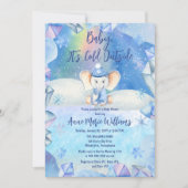 Baby Het is koud Buiten Elephant Baby shower Kaart (Voorkant)