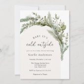 Baby Het is koud buiten Evergreen Arch Baby shower Kaart (Voorkant)