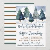 Baby het is Koud Buiten, Evergreen Tree Baby showe Kaart (Voorkant / Achterkant)