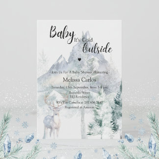 Baby het is koud buiten Evergreen Winter Baby Borr Kaart
