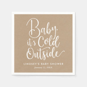 Baby Het is koud buiten Faux Kraft Baby shower Servet