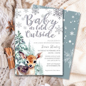 Baby het is koud buiten | Fawn Winter Baby shower Kaart