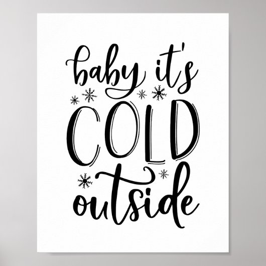 Baby Het is koud buiten feestdag Poster (Voorkant)