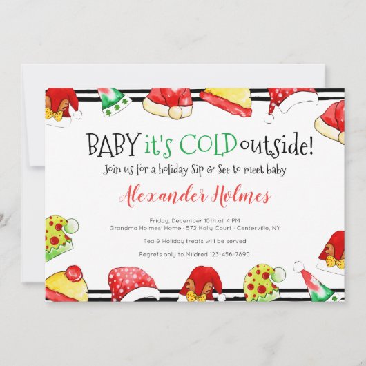 Baby Het is koud buiten feestdag. Zie Kaart (Voorkant)