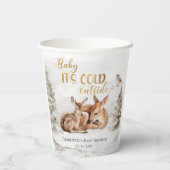 Baby het is koud buiten Forest Deer Baby shower Papieren Bekers (Achterkant)