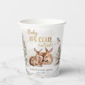 Baby het is koud buiten Forest Deer Baby shower Papieren Bekers (Voorkant)