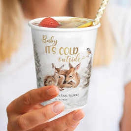 Baby het is koud buiten Forest Deer Baby shower Papieren Bekers