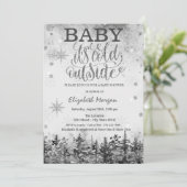 Baby Het is koud buiten Forest Snow Baby shower Kaart (Staand voorkant)