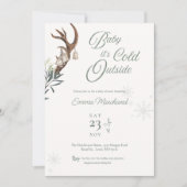 Baby het is koud buiten Frosty Winter baby shower Kaart (Voorkant)