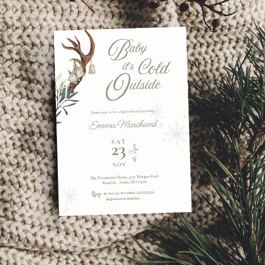 Baby het is koud buiten Frosty Winter baby shower Kaart