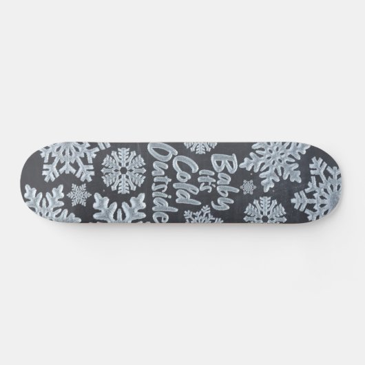 Baby Het is koud buiten Frozen Black Chalkboard Persoonlijk Skateboard (Horizontaal)