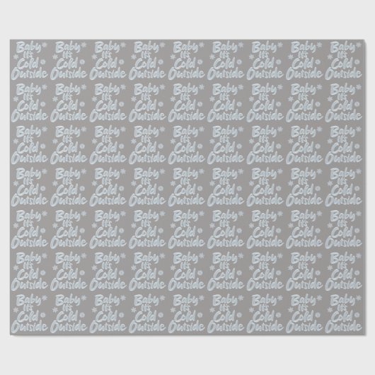 Baby Het is koud buiten Frozen Christmas Rich Grey Cadeaupapier (Vlak)