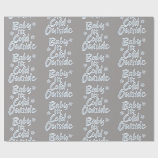 Baby Het is koud buiten Frozen Christmas Rich Grey Cadeaupapier (Vlak)