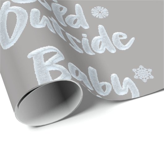 Baby Het is koud buiten Frozen Christmas Rich Grey Cadeaupapier (Rol Hoek)