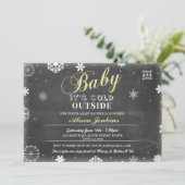 Baby Het is koud Buiten Geel Baby shower Uitnodige Kaart (Staand voorkant)