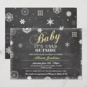 Baby Het is koud Buiten Geel Baby shower Uitnodige Kaart (Voorkant / Achterkant)