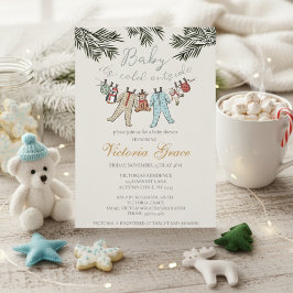 Baby Het is koud buiten Genderneutraal Baby shower Kaart